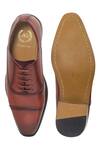 Shop Domani Brown Handcrafted Leather Oxford Shoes at Aza Fashions Shop_Domani_Brown Handcrafted Leather Oxford Shoes _at_Aza_Fashions