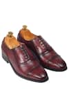 Buy_Domani_Maroon Handcrafted Leather Brogue Shoes _at_Aza_Fashions