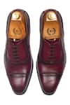 Domani_Maroon Handcrafted Leather Brogue Shoes _Online_at_Aza_Fashions