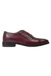 Buy_Domani_Maroon Handcrafted Leather Brogue Shoes _Online_at_Aza_Fashions