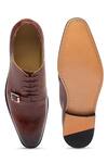 Shop_Domani_Brown Plain Textured Monksford Shoes _at_Aza_Fashions