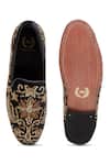 Shop_Domani_Black Embroidered Zardozi Loafers _at_Aza_Fashions