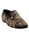 Domani_Black Embroidered Zardozi Loafers _Online_at_Aza_Fashions
