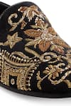 Domani_Black Embroidered Zardozi Loafers _at_Aza_Fashions