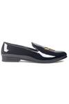 Domani_Black Embroidered Zardozi Loafers _Online_at_Aza_Fashions