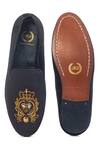 Shop Domani Black Embroidered Loafers at Aza Fashions Shop_Domani_Black Embroidered Loafers _at_Aza_Fashions