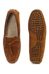 Shop_Domani_Brown Plain Handcrafted Bow Loafers _at_Aza_Fashions