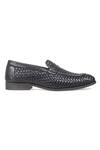 Buy_Domani_Black Plain Italian Cut Woven Loafers_Online_at_Aza_Fashions