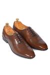 Buy Domani Brown Plain Oxford Brogue Shoes at Aza Fashions Buy_Domani_Brown Plain Oxford Brogue Shoes _at_Aza_Fashions