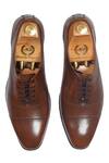 Shop Domani Brown Plain Oxford Brogue Shoes at Aza Fashions Shop_Domani_Brown Plain Oxford Brogue Shoes _at_Aza_Fashions