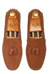 Domani Brown Tassel Suede Loafers Online at Aza Fashions Domani_Brown Tassel Suede Loafers _Online_at_Aza_Fashions