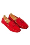 Buy_Domani_Red Tassel Suede Loafers _at_Aza_Fashions