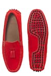 Shop_Domani_Red Tassel Suede Loafers _at_Aza_Fashions