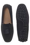 Shop Domani Black Tassel Suede Loafers at Aza Fashions Shop_Domani_Black Tassel Suede Loafers _at_Aza_Fashions