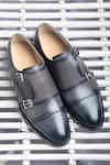 Buy_Dmodot_Grey Double Monk Shoes _at_Aza_Fashions