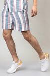 Buy_Doodlage_Multi Color Upcycled Cotton Edwin Striped Shorts_Online_at_Aza_Fashions