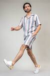 Doodlage_Multi Color Upcycled Cotton Edwin Striped Shorts_at_Aza_Fashions