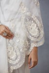 Torani_White Organza Embroidered Saree_Online_at_Aza_Fashions