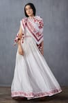 Torani_White Handwoven Chanderi Scarf_Online_at_Aza_Fashions