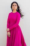 Dot_Pink Cotton Round Anarkali _Online_at_Aza_Fashions