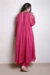 Shop_Dot_Pink Cotton Round Anti-fit Kurta With Pant _at_Aza_Fashions