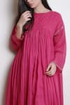 Shop_Dot_Pink Cotton Round Anti-fit Kurta With Pant _Online_at_Aza_Fashions