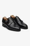 Shop_Bridlen_Black Double Monk Shoes  _at_Aza_Fashions