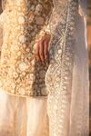 Heena Kochhar_Gold Tissue Embroidered Kurta Set_Online_at_Aza_Fashions