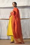 Buy_Anavila_Red 100% Linen Jamdani Dupatta _at_Aza_Fashions