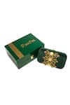 Buy_Dzior Perl_Green Embellished Velvet Clutch_at_Aza_Fashions