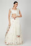 Buy_Priyanka Jain_White Organza Embroidered Lehenga Set _at_Aza_Fashions