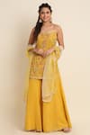 Buy Priyanka Jain Yellow Georgette And Organza Lining Shantoon Cutdana, Sequin & Kurta Sharara Set at Aza Fashions Buy_Priyanka Jain_Yellow Georgette And Organza Lining Shantoon Cutdana, Sequin & Kurta Sharara Set _at_Aza_Fashions