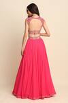Shop_Priyanka Jain_Pink Dupion, Georgette And Organza Lining Shantoon Cutdana, Sequin & Lehenga Set _at_Aza_Fashions