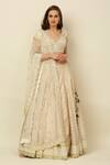 Priyanka Jain_White Chanderi, Dupion And Net Lining Shantoon Mirror & Sequin, Lehenga Set _Online_at_Aza_Fashions