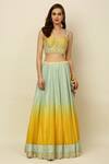 Priyanka Jain_Yellow Chanderi, Dupion And Net Lining Shantoon Mirror & Sequin, Lehenga Set _Online_at_Aza_Fashions