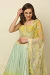 Shop_Priyanka Jain_Yellow Chanderi, Dupion And Net Lining Shantoon Mirror & Sequin, Lehenga Set _Online_at_Aza_Fashions