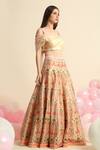 Priyanka Jain_White Dupion Silk Embroidered Floral Sweetheart Neck Lehenga And Blouse Set _Online_at_Aza_Fashions