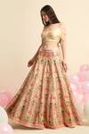 Buy_Priyanka Jain_White Dupion Silk Embroidered Floral Sweetheart Neck Lehenga And Blouse Set _Online_at_Aza_Fashions
