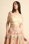 Shop_Priyanka Jain_White Dupion Silk Embroidered Floral Sweetheart Neck Lehenga And Blouse Set _Online_at_Aza_Fashions