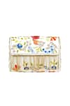 Buy_Priyanka Jain_White Embroidered Chanderi Tassel Flap Clutch _at_Aza_Fashions
