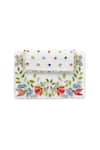 Buy_Priyanka Jain_White Embroidery Chanderi Flap Box Clutch _at_Aza_Fashions