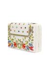 Priyanka Jain_White Embroidery Chanderi Flap Box Clutch _Online_at_Aza_Fashions