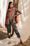 Shop_Pooja-Keyur_Multi Color Georgette Printed Kediyu Jacket_at_Aza_Fashions
