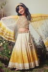 Buy_Priyanka Jain_Yellow Chanderi Embroidered Lehenga Set _at_Aza_Fashions