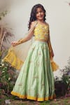 Buy_Priyanka Jain_Green Silk Embroidery, Beads, Sequins Lehenga Set _at_Aza_Fashions