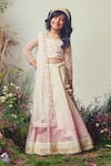 Shop_Priyanka Jain_White Embroidered Chanderi Lehenga Set For Girls_at_Aza_Fashions