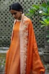 Deepthee_Orange Silk Kurta Set_Online_at_Aza_Fashions