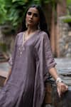 Deepthee_Purple Tissue Silk Kaftan_Online_at_Aza_Fashions
