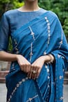 Buy_Deepthee_Blue Silk Stripes Embroidered Saree With Blouse_Online_at_Aza_Fashions