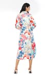 Buy_Mandira Wirk Resort_Blue Cotton Tropical Print Collared Neck Abstract Shirt Dress _Online_at_Aza_Fashions
